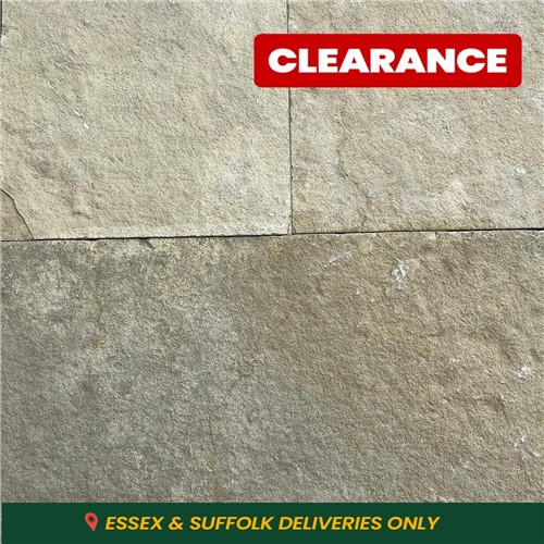 Tumbled Sawn Edge Limestone Mixed Sizes - Tandur Yellow