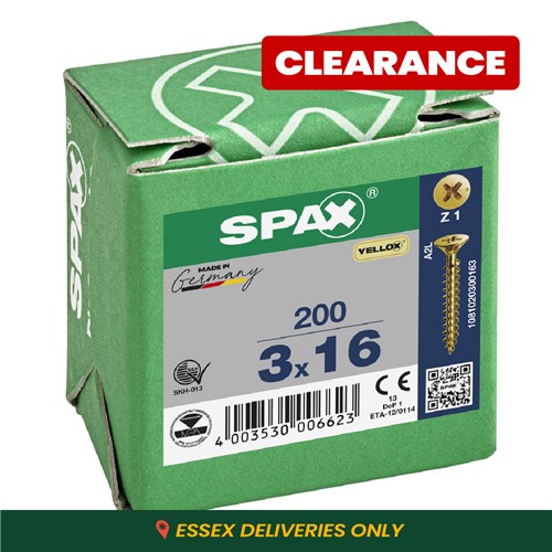 Spax Pozi CSK Woodscrews 3.0 x 16mm