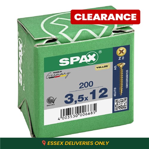 Spax Pozi CSK Woodscrews 3.5 x 12mm
