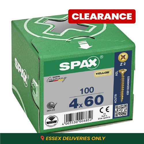 Spax Pozi CSK Woodscrews 4.0 x 60mm