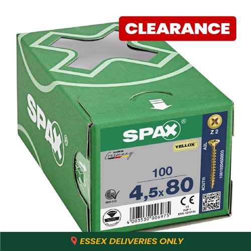 Spax Pozi CSK Woodscrews 4.5 x 80mm