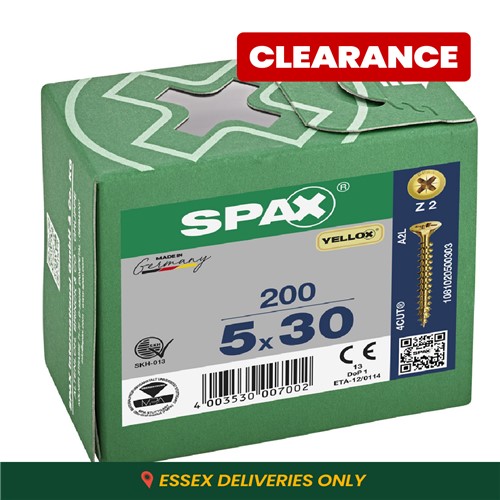 Spax Pozi CSK Woodscrews 5.0 x 30mm