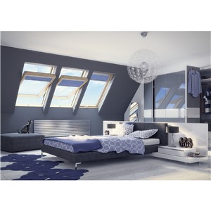 Fakro FTW-V P2 01 White Acrylic Coated Centre Pivot Roof Window 55 x78