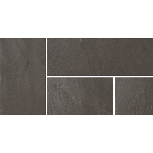 Indian Slate Sawn Edge Mixed Sizes - Black