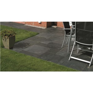 Indian Slate Sawn Edge Mixed Sizes - Black