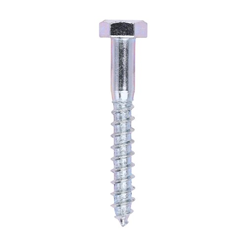 10.0 x 75mm Hex Coach Screw BZP