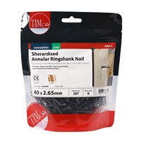 Annular Ring Shank Sherardised 40 x 2.62mm - 500 Timbag